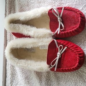 Aeropostale Red Sparkle Moccasins